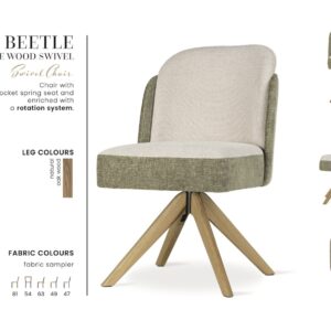 BEETLE SUPREME WOOD étkezőszék | táskarugós forgó étkezőszék, választható szövet / natúr tölgy lábbal